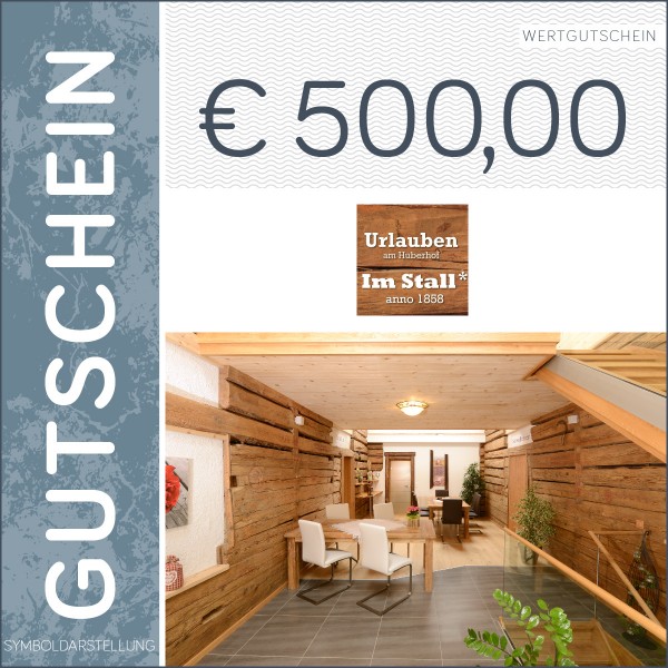 500 Euro Gutschein - Urlaub im Stall